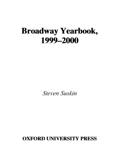 Broadway Yearbook: 1999-2000