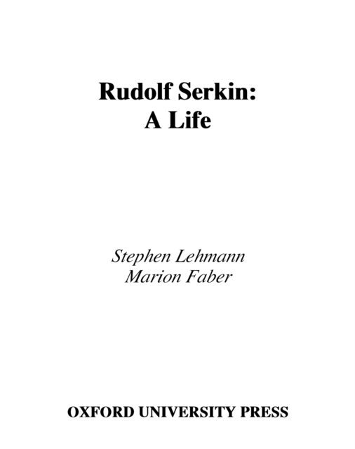 Marion Faber, Stephen Lehmann - Rudolf Serkin, E-bok