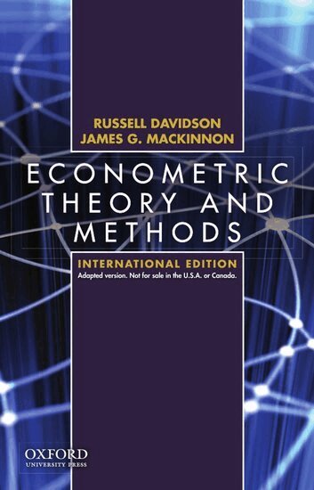 Russell Davidson - Econometric Theory and Methods, Häftad