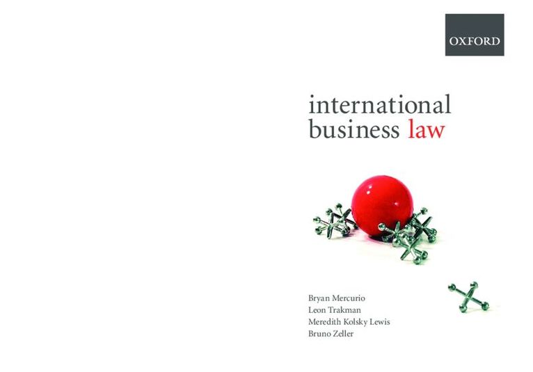 Bryan Mercurio, Leon Trakman, Meredith Kolsky Lewis, Bruno Zeller - International Business Law: International Business Law, Häftad