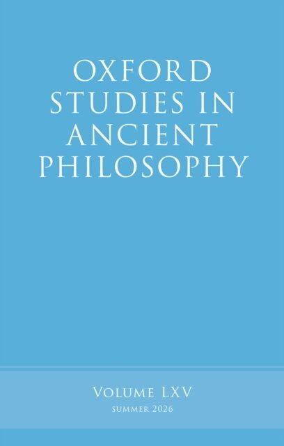 Oxford Studies in Ancient Philosophy, E-bok
