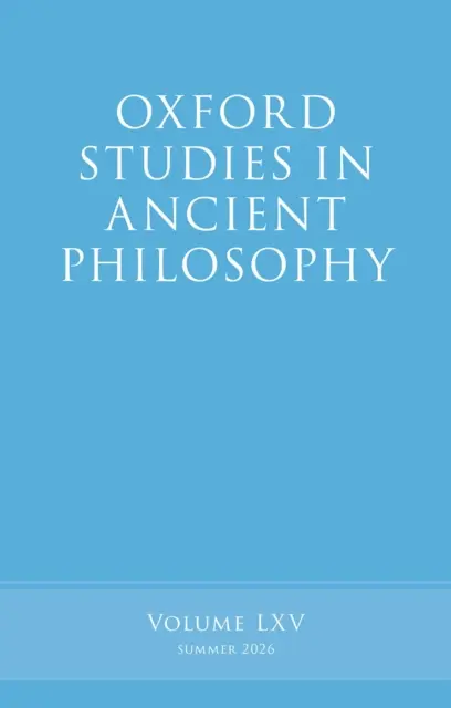 Rachana Kamtekar - Oxford Studies in Ancient Philosophy, E-bok. Tillgänglighet: Lägg i varukorg