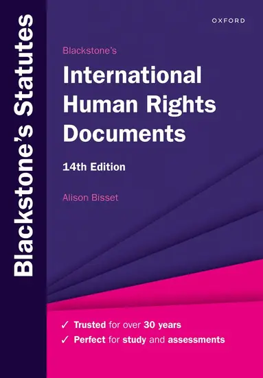 Alison Bisset - Blackstone's International Human Rights Documents, Häftad