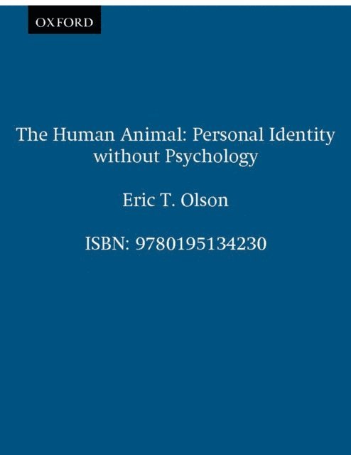 Eric T. Olson - Human Animal, E-bok