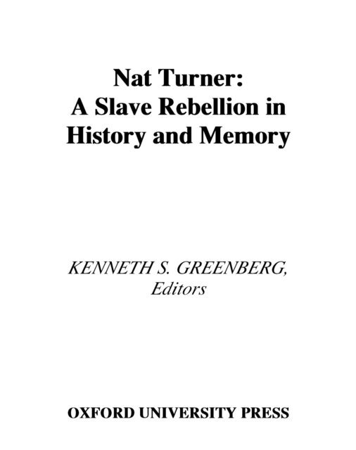Kenneth S. Greenberg - Nat Turner, E-bok