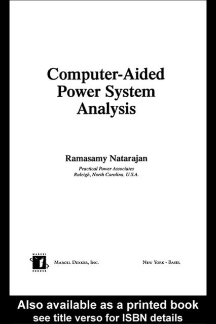 Ramasamy Natarajan - Computer-Aided Power System Analysis, E-bok