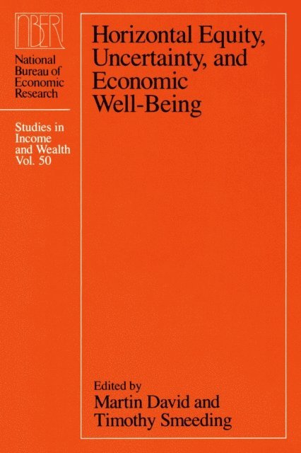 Timothy Smeeding, Martin David - Horizontal Equity, Uncertainty, and Economic Well-being, E-bok