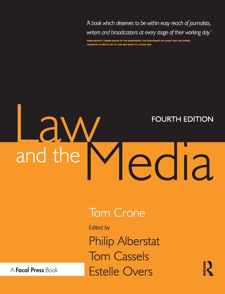 Tom Crone, Philip Alberstat, Tom Cassels, Estelle Overs - Law and the Media, Häftad