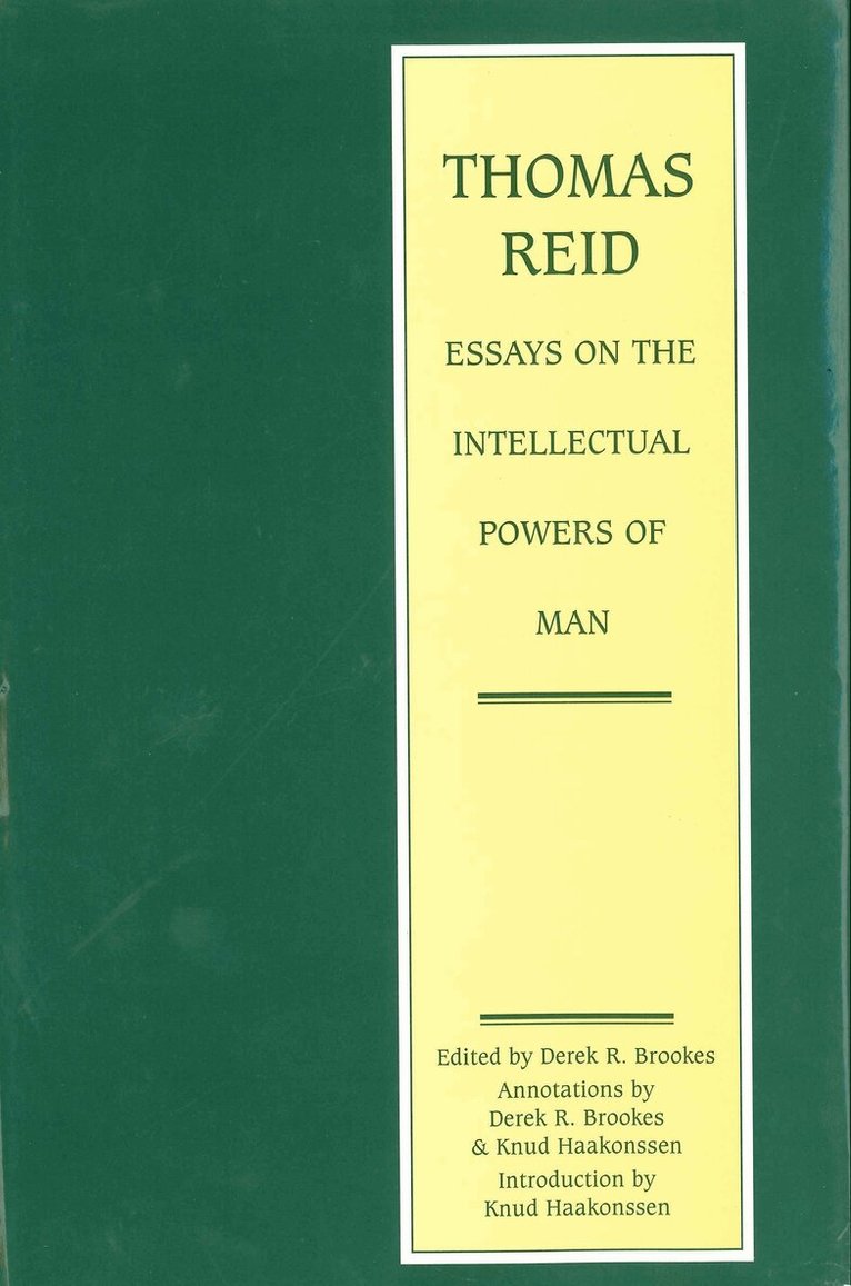 Derek Brookes - Thomas Reid: Essays on the Intellectual Power of Man, Inbunden. Tillgänglighet: Lägg i varukorg