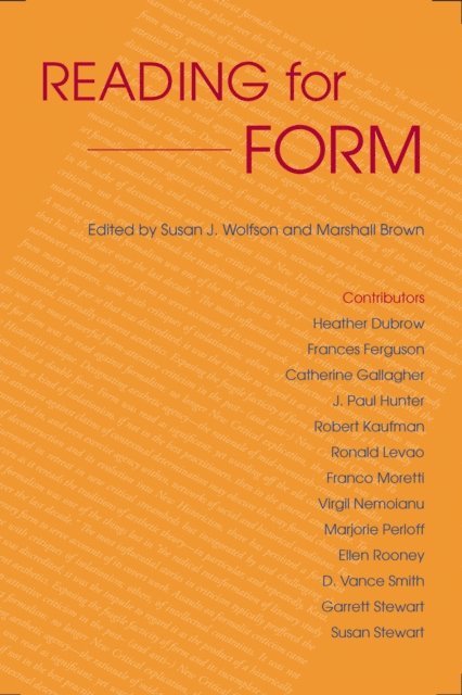 Marshall Brown, Susan J. Wolfson - Reading for Form, E-bok