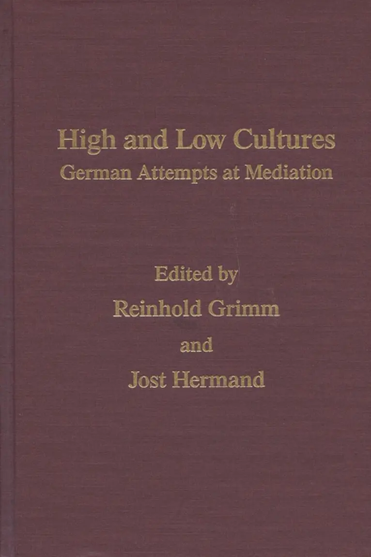 Reinhold Grimm - High and Low Cultures -Mov #14, Inbunden. Tillgänglighet: Tillfälligt slut