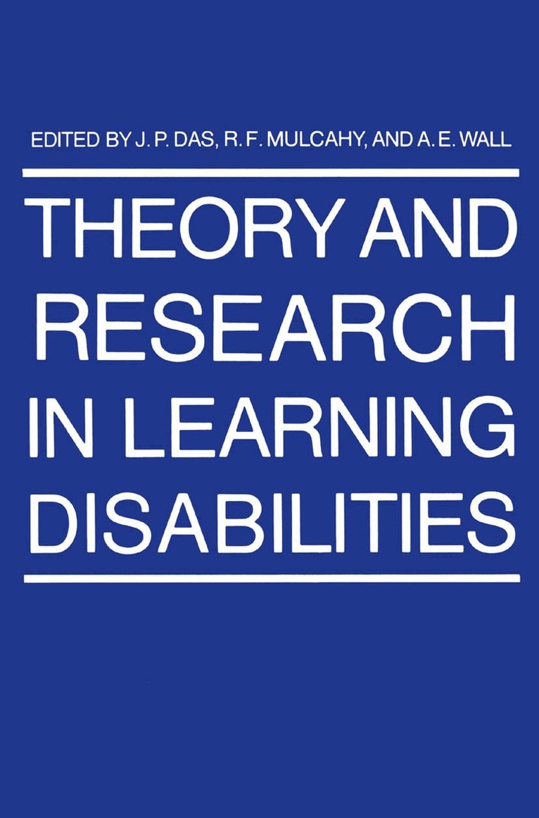 J.P. Das - Theory and Research in Learning Disabilities, Inbunden