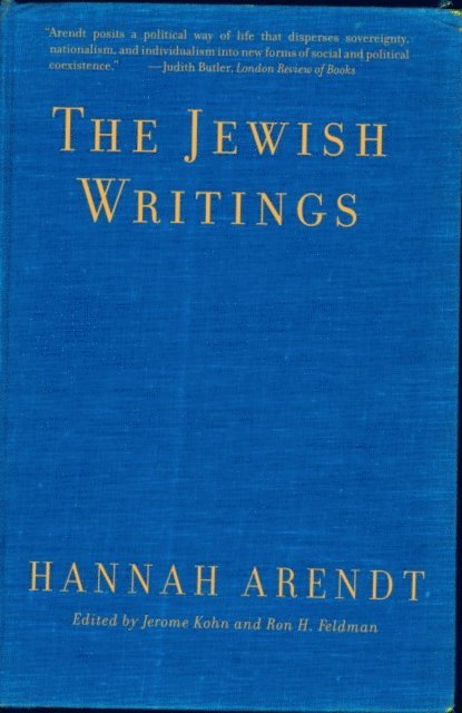 Hannah Arendt - Jewish Writings, E-bok