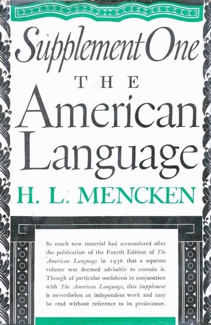 H.L. Mencken - American Language Supplement 1, E-bok
