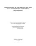 Opportunities for the Employment of Simulation in U.S. Air Force Training Environments