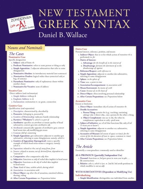 Daniel B. Wallace - New Testament Greek Syntax Laminated Sheet, E-bok