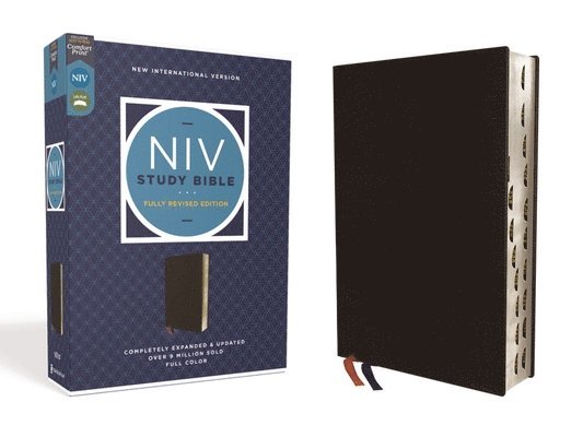 Zondervan, Kenneth L Barker, Mark L Strauss, Jeannine K Brown, Craig L Blomberg, Michael Williams - NIV Study Bible, Fully Revised Edition, Bonded Leather, Black, Red Letter, Thumb Indexed, Comfort Print, Inbunden