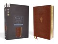 NASB, Thinline Bible, Large Print, Leathersoft, Brown, Red Letter, 1995 Text, Comfort Print