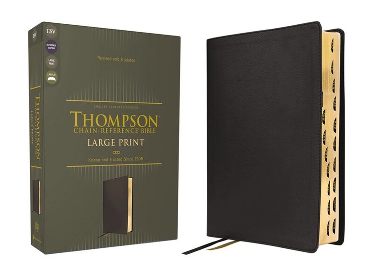 Zondervan, Frank Charles Thompson - ESV, Thompson Chain-Reference Bible, Large Print, Leathersoft, Black, Red Letter, Thumb Indexed, Inbunden