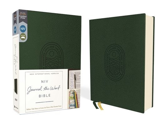 Zondervan Zondervan - NIV, Journal the Word Bible (Perfect for Note-Taking), Leathersoft, Green, Red Letter, Comfort Print, Inbunden