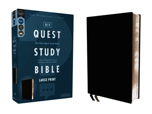 Christianity Today Intl - Niv, Quest Study Bible, Large Print, Bonded Leather, Black, Comfort Print, Inbunden