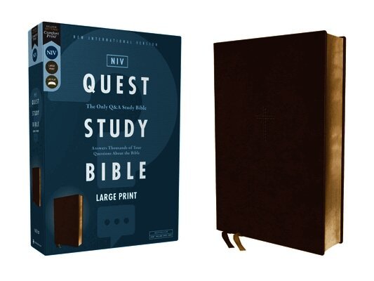 Christianity Today Intl - Niv, Quest Study Bible, Large Print, Leathersoft, Brown, Comfort Print, Inbunden