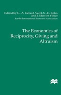 Economics of Reciprocity, Giving and Altruism