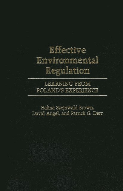 David P. Angel, Halina Szejnwald Brown, Patrick G. Derr - Effective Environmental Regulation, E-bok