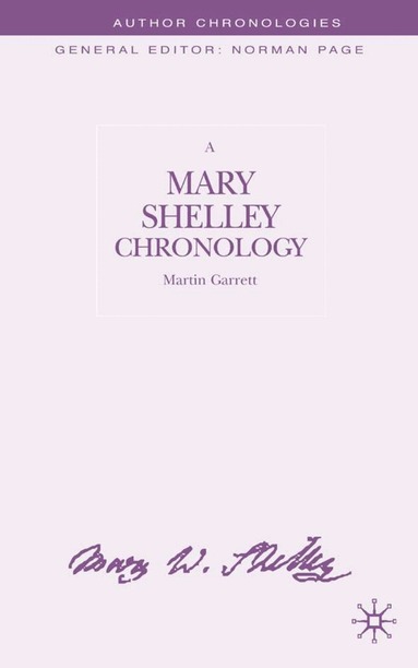 M. Garrett - Mary Shelley Chronology, Inbunden