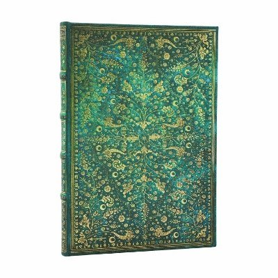 Paperblanks - Emerald Flower (Nature’s Grace) Midi Lined Hardcover Journal (Elastic Band Closure), Inbunden