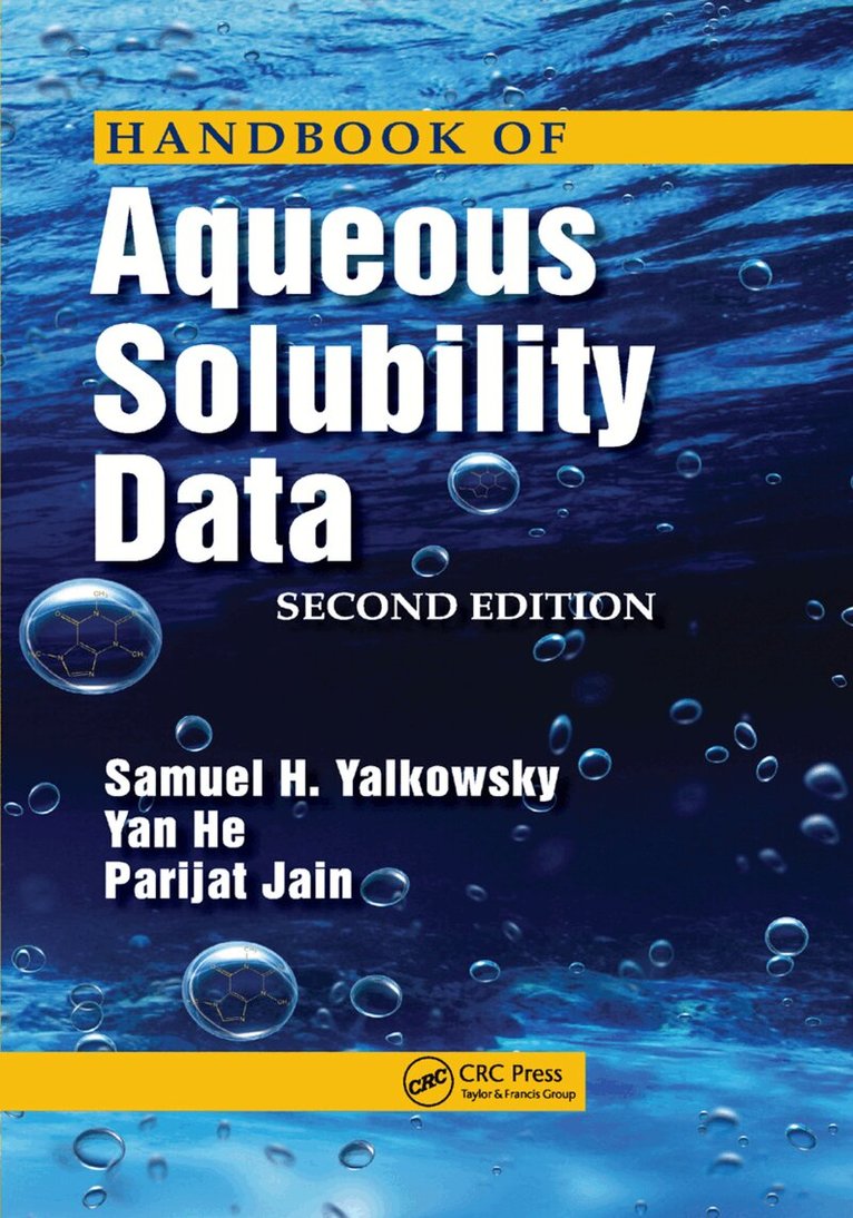 Samuel H. Yalkowsky, Yan He, Parijat Jain - Handbook of Aqueous Solubility Data, Häftad
