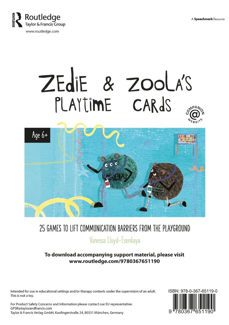 Vanessa Lloyd-Esenkaya - Zedie and Zoola’s Playtime Cards: 25 Games to Lift Communication Barriers from the Playground, Övrigt. Tillgänglighet: Lägg i varukorg