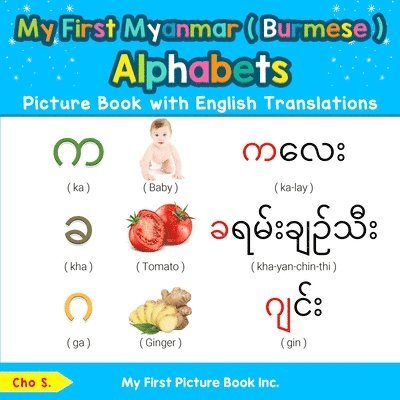 My First Myanmar ( Burmese ) Alphabets Picture Book with English Translations