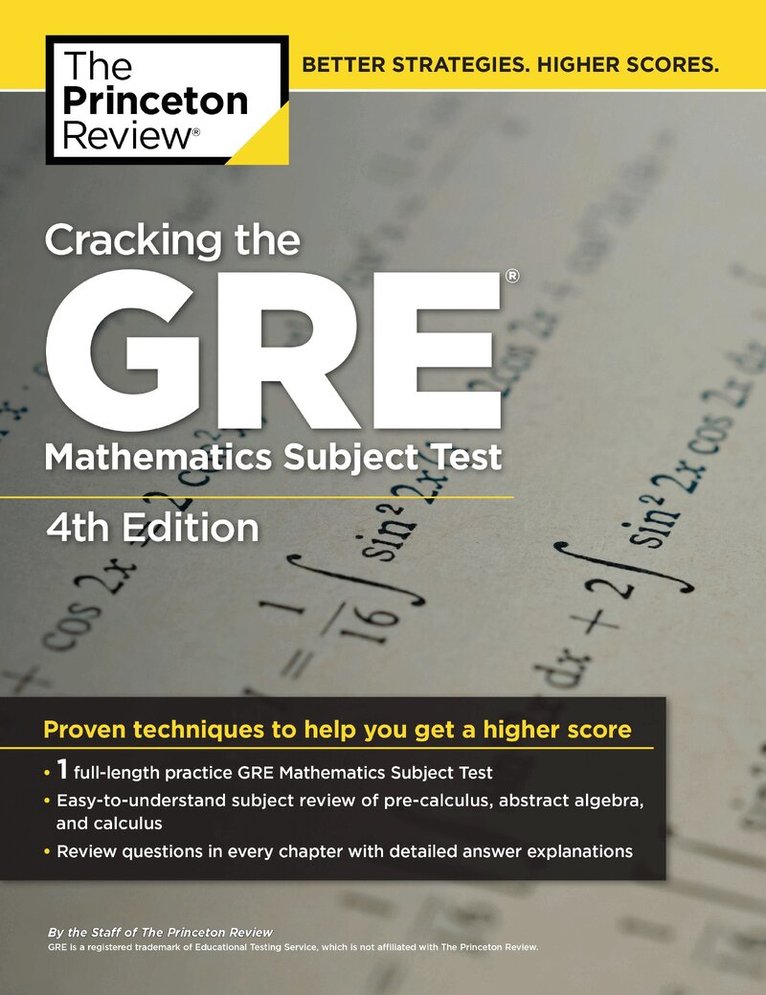 The Princeton Review - Cracking the GRE Mathematics Subject Test, 4th Edition, Häftad