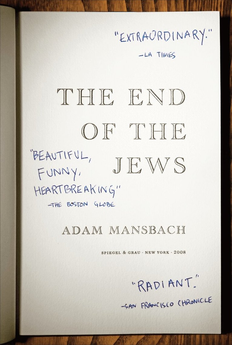 Adam Mansbach - End of the Jews, Häftad