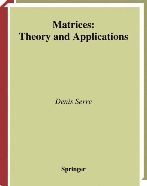 Denis Serre - Matrices, E-bok
