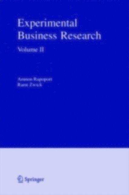 Rami Zwick, Amnon Rapoport - Experimental Business Research, E-bok