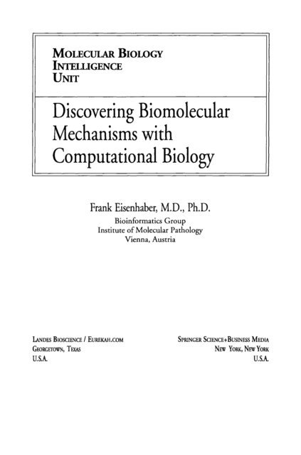 Frank Eisenhaber - Discovering Biomolecular Mechanisms with Computational Biology, E-bok. Tillgänglighet: Lägg i varukorg