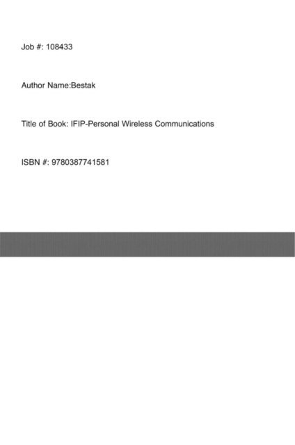 Ewa Kozlowska, Boris Simak, Robert Bestak - Personal Wireless Communications, E-bok
