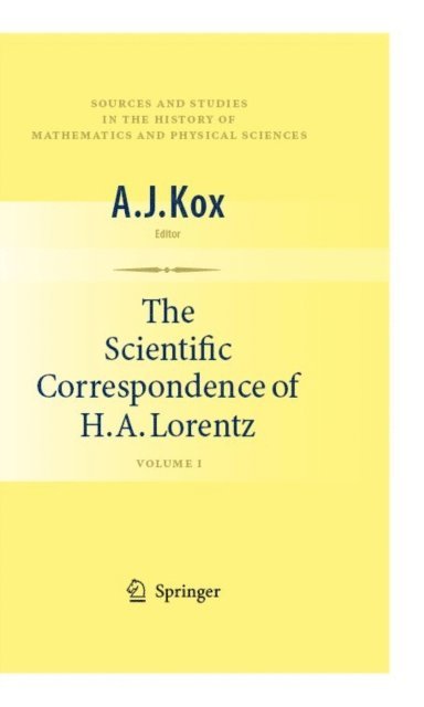 A.J. Kox - Scientific Correspondence of H.A. Lorentz, E-bok