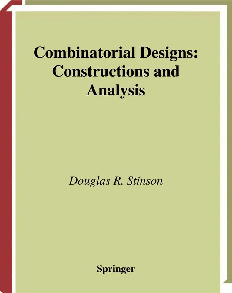Douglas Stinson - Combinatorial Designs, Inbunden. Tillgänglighet: Lägg i varukorg