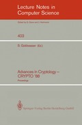 Advances in Cryptology - CRYPTO '88