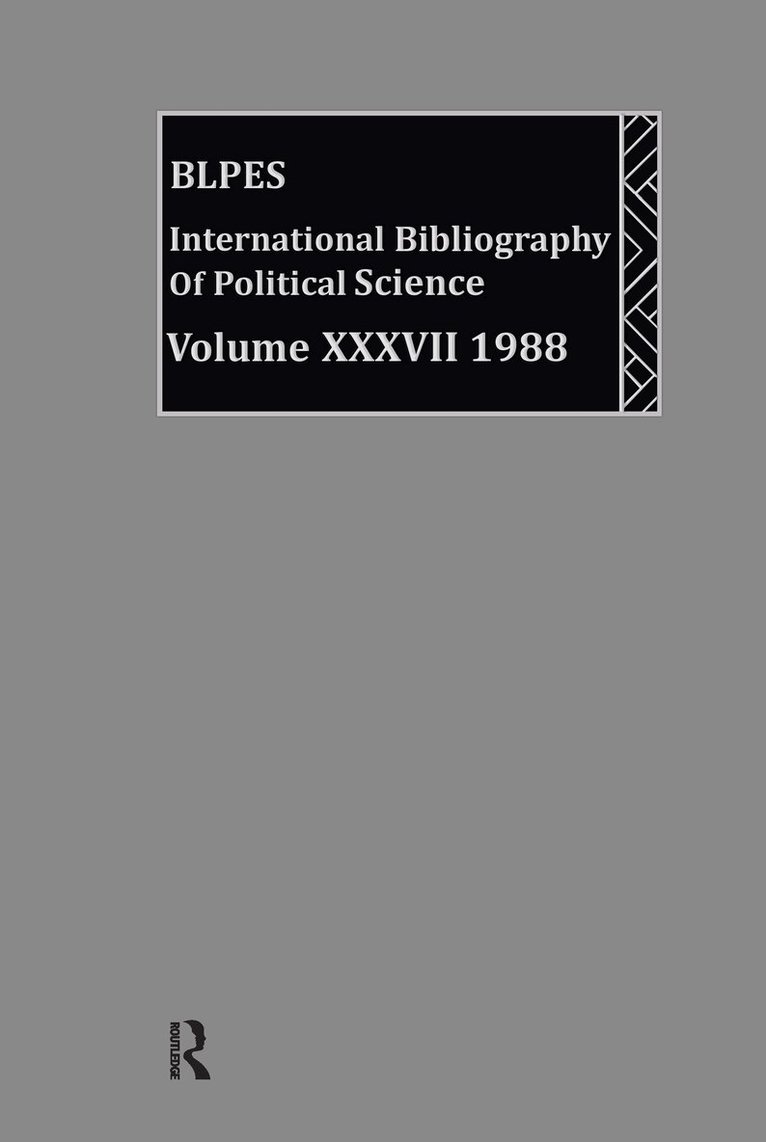 British Library of Political and Economic Science - IBSS: Political Science: 1988 Volume 37, Inbunden