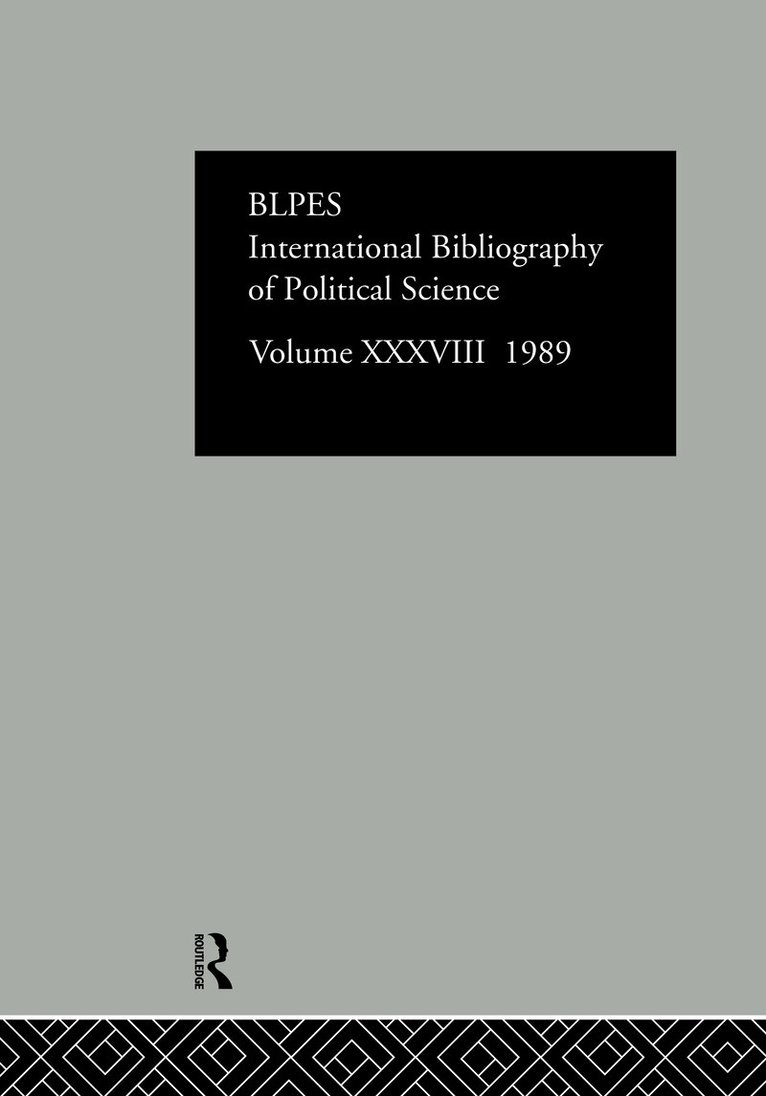 British Library of Political and Economic Science - IBSS: Political Science: 1989 Volume 38, Inbunden