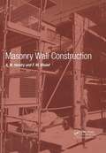 Masonry Wall Construction