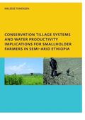 Conservation Tillage Systems and Water Productivity - Implications for Smallholder Farmers in Semi-Arid Ethiopia