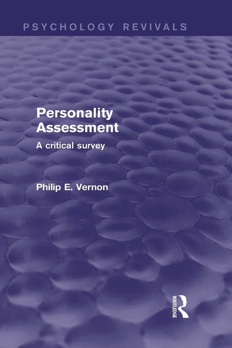 Philip E. Vernon - Personality Assessment (Psychology Revivals), Inbunden