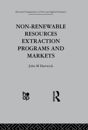J. Hartwick - Non-Renewable Resources Extraction Programs and Markets, Häftad