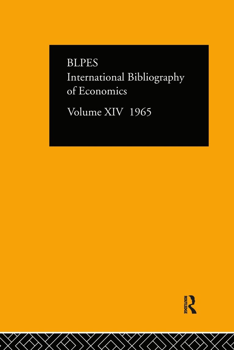 BLPES - Intl Biblio Econom 1965 Vol 14, Inbunden