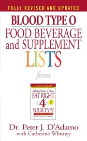 Blood Type O Food, Beverage And Supplement Lists